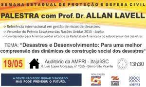 Read more about the article Allan Lavell realiza palestra na sede da AMFRI na próxima terça-feira