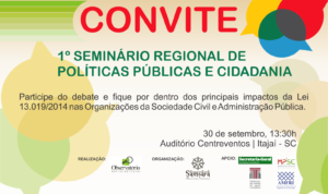 Read more about the article Seminário Regional que discute a nova lei das ONGs acontece na próxima quarta-feira