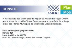 Read more about the article Entrega Oficial dos Planos de Mobilidade Urbana da AMFRI acontece no dia 29