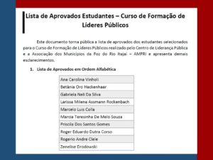 Read more about the article InovAmfri divulga estudantes aprovados para o Curso de Formação de Líderes Públicos