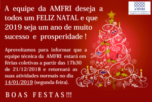 Read more about the article COMUNICADO: FÉRIAS COLETIVAS EQUIPE TÉCNICA DA AMFRI E BOAS FESTAS