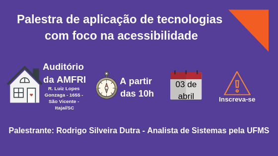 You are currently viewing Palestra com foco em acessibilidade será na próxima semana no auditório da AMFRI