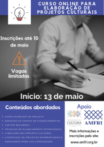 Read more about the article Inscrições abertas para curso online de elaboração de projetos culturais