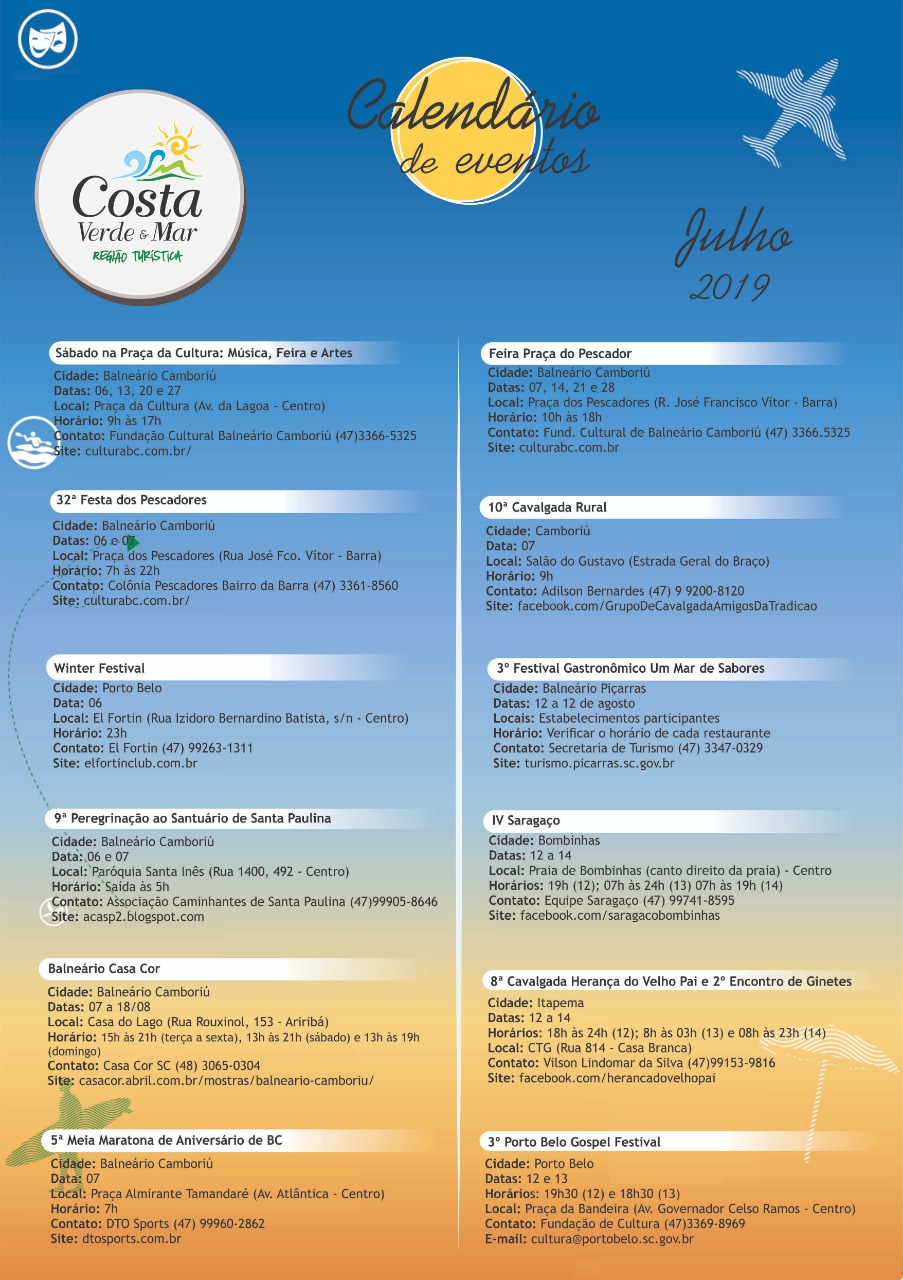 You are currently viewing Confira o Calendário de Eventos da Região Turística Costa Verde & Mar do mês de Julho