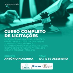 Read more about the article Curso completo de licitações será na próxima semana para servidores da região da AMFRI