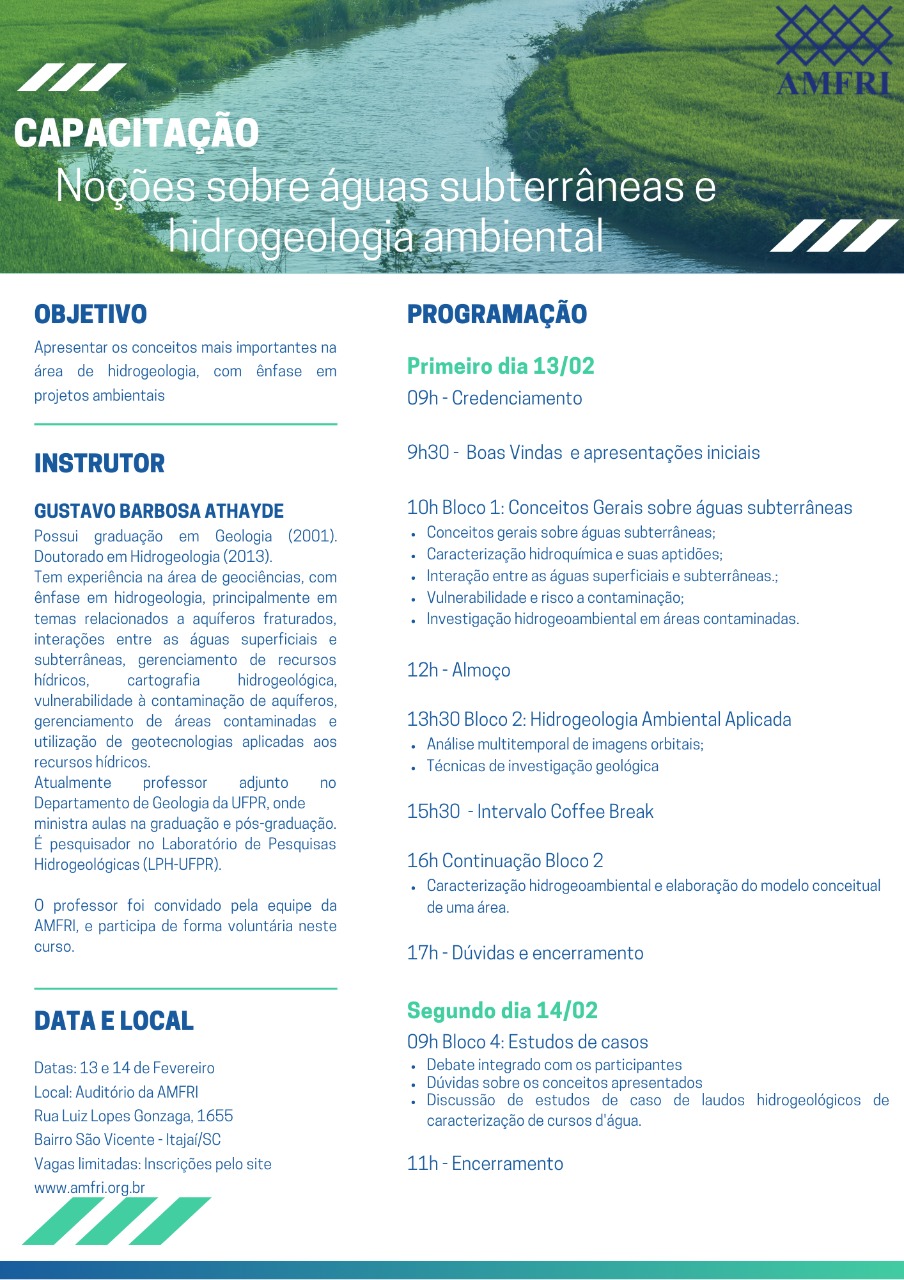 You are currently viewing Colegiado promove capacitação sobre águas subterrâneas e hidrogeologia ambiental