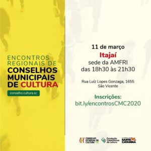 Read more about the article Encontro Regional do Conselho Municipal de Cultura será na sede da AMFRI