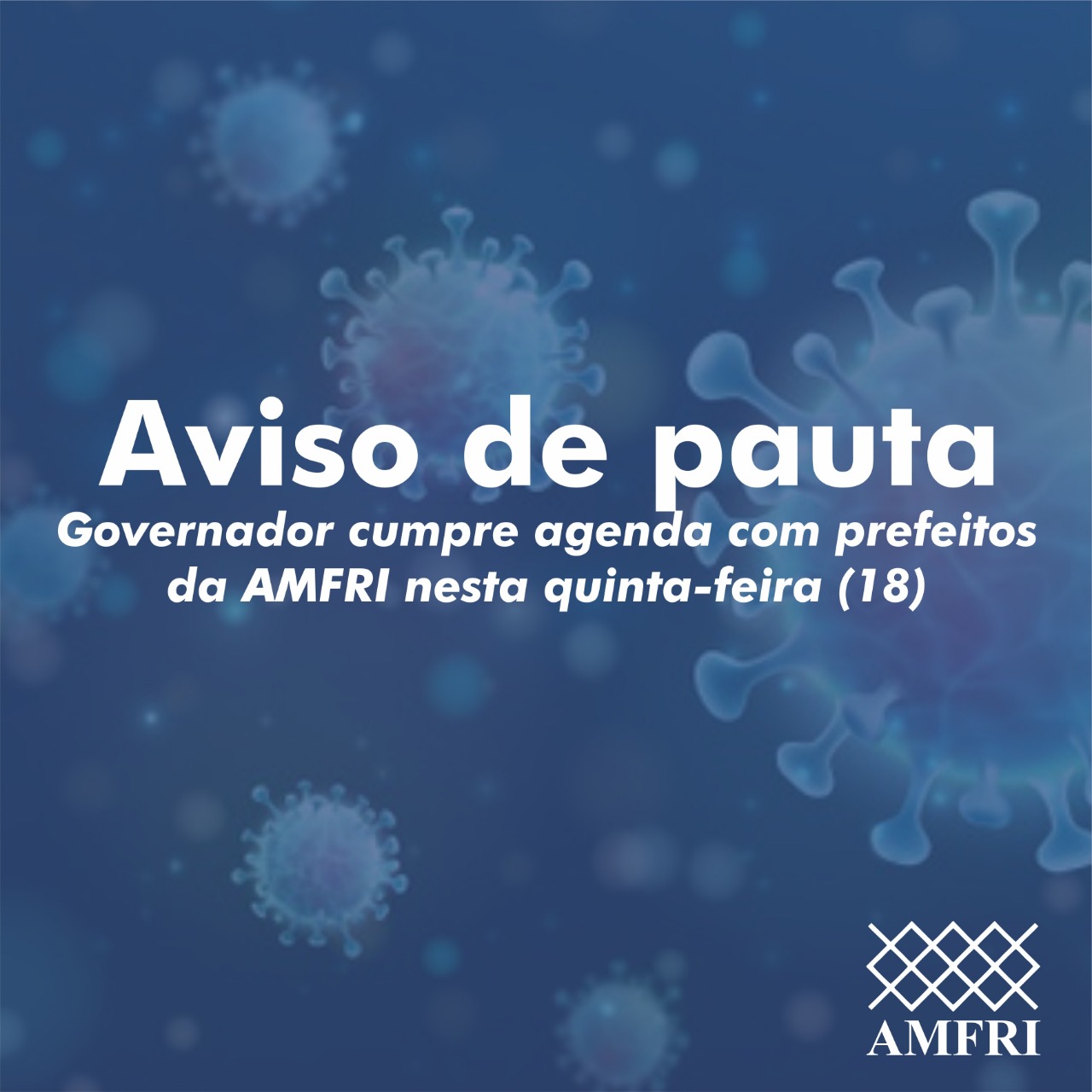 You are currently viewing AVISO DE PAUTA: Governador cumpre agenda com prefeitos da AMFRI nesta quinta-feira (18)