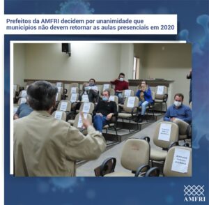 Read more about the article Prefeitos da AMFRI decidem por unanimidade que municípios não devem retomar as aulas presencias em 2020