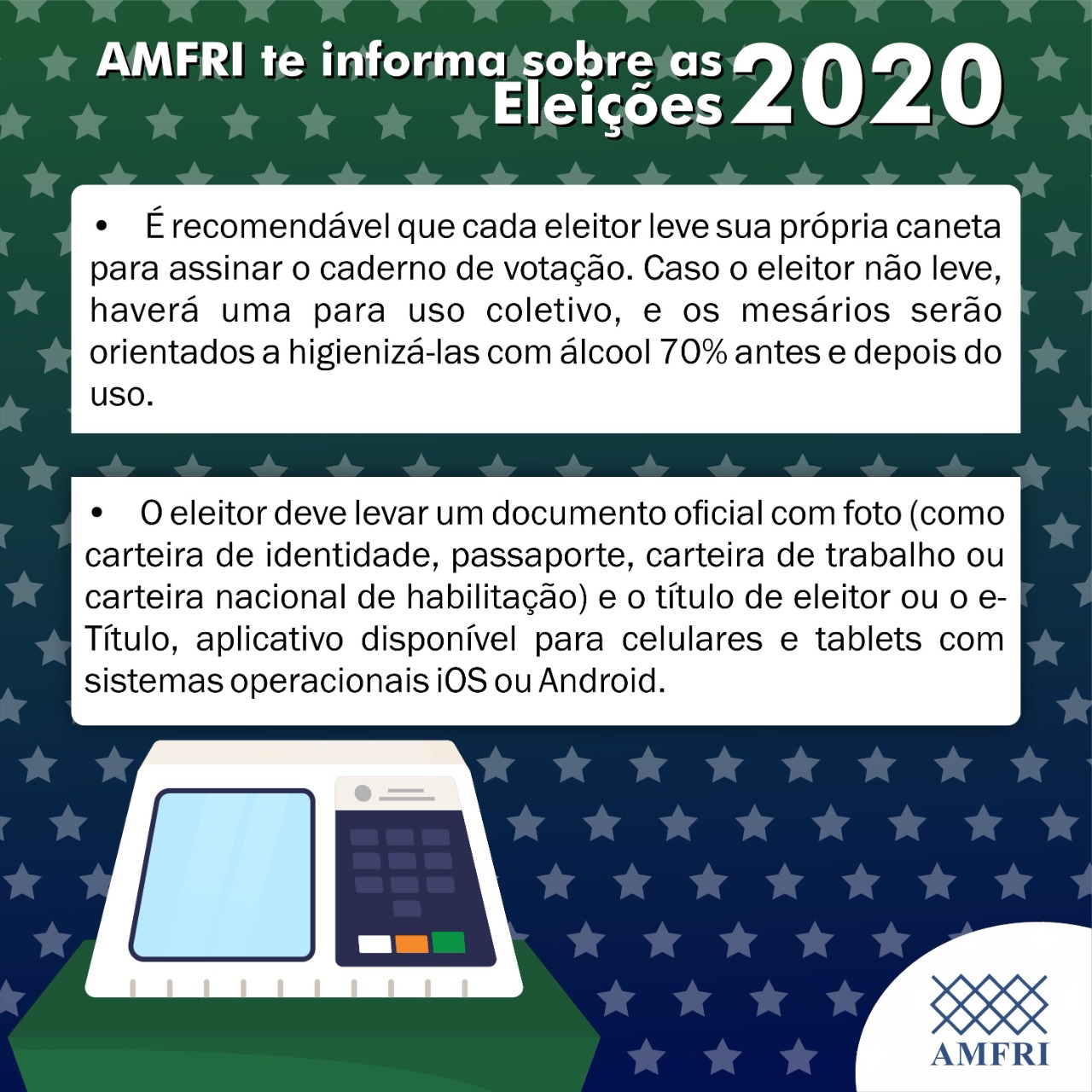 You are currently viewing A AMFRI te informa sobre as Eleições 2020