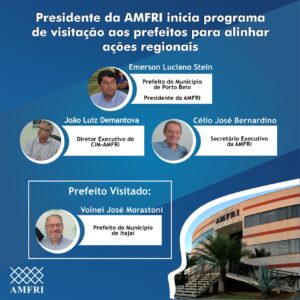 Read more about the article Presidente da AMFRI inicia programa de visitação aos prefeitos para alinhar ações regionais