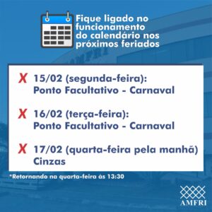 Read more about the article COMUNICADO: Feriado e Ponto Facultativo