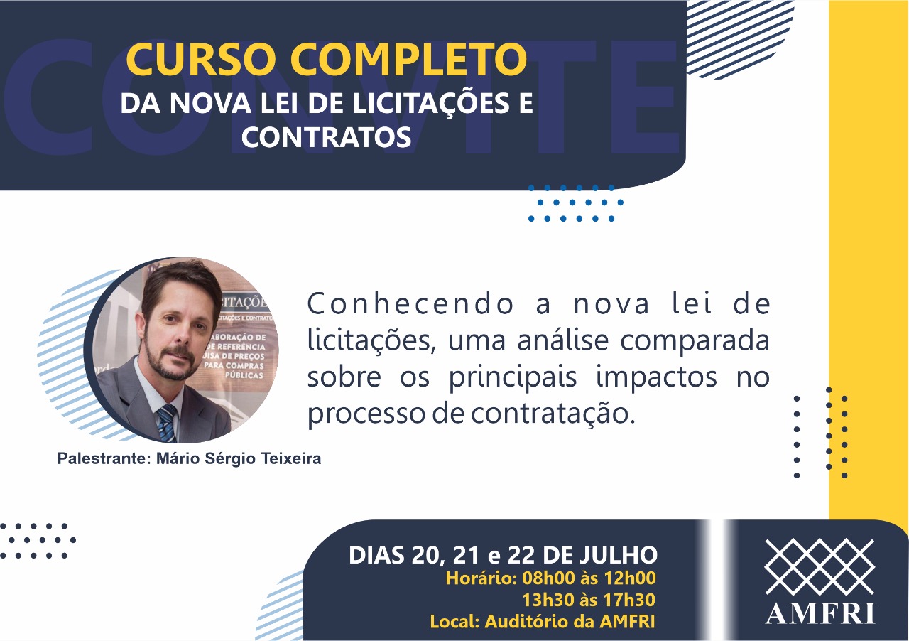 You are currently viewing AMFRI promove curso sobre a nova Lei de Licitações e Contratos