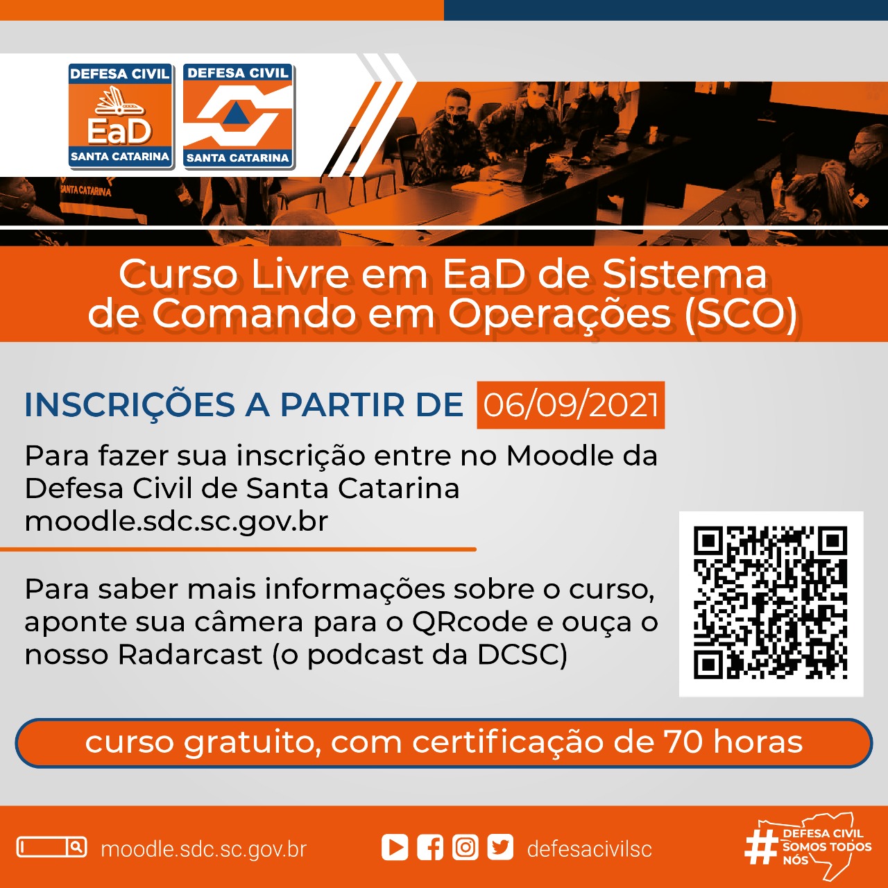 You are currently viewing Inscrições abertas para o Curso de Sistema de Comando em Operações da Defesa Civil