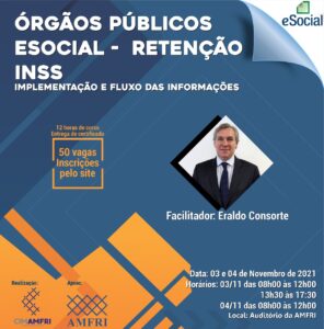 Read more about the article CIM-AMFRI promove curso sobre eSocial e Retenção de INSS nos órgãos públicos