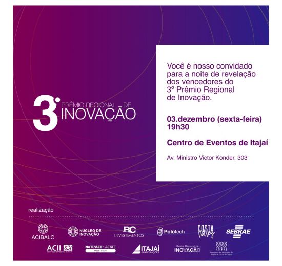 You are currently viewing 3º Prêmio Regional de Inovação acontece nesta sexta-feira