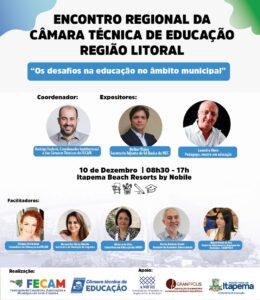 Read more about the article Inscrição abertas para o Encontro Regional da Câmara Técnica da Educação – Litoral