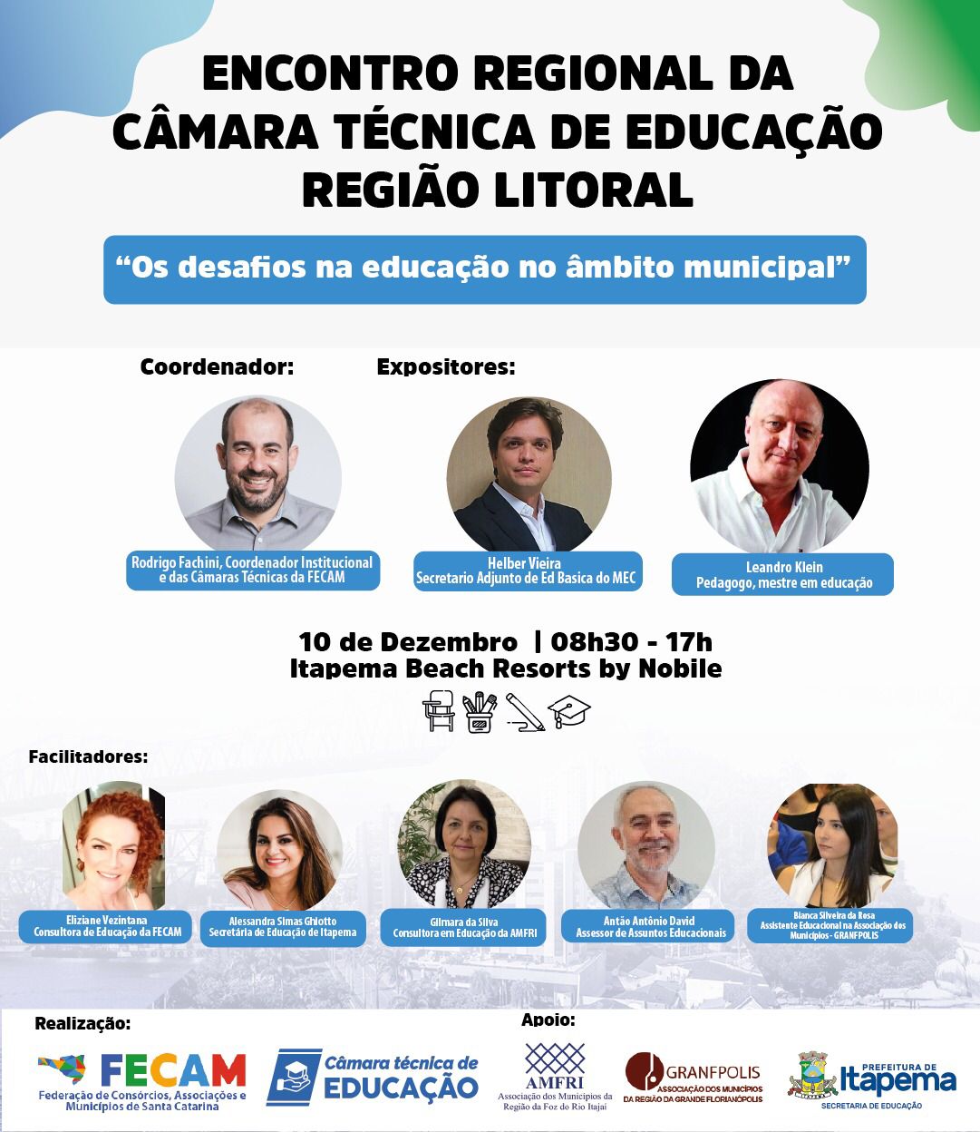 You are currently viewing Inscrição abertas para o Encontro Regional da Câmara Técnica da Educação – Litoral