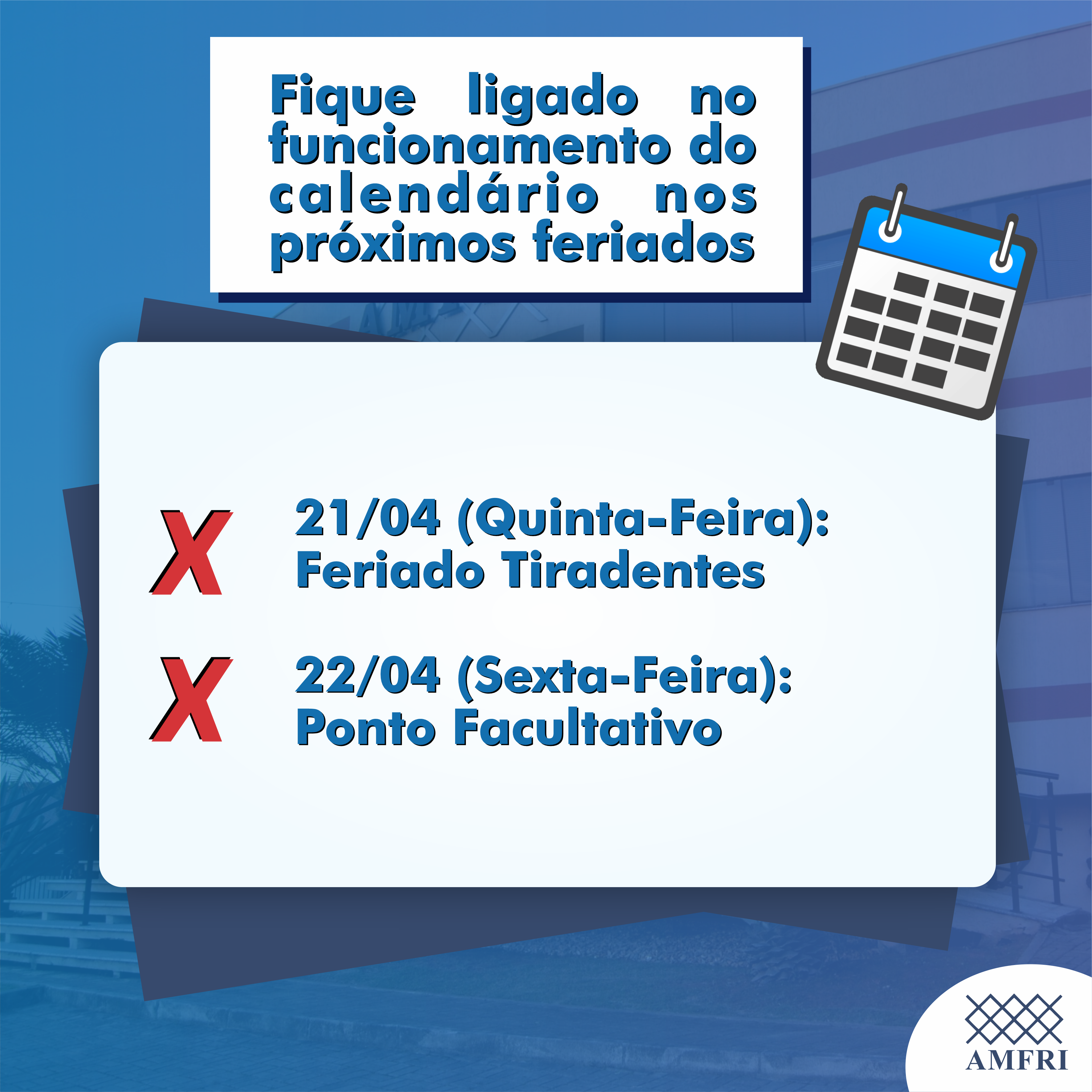 You are currently viewing COMUNICADO: Feriado e Ponto Facultativo