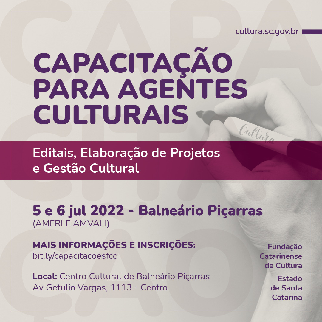 You are currently viewing Promovido pela FCC, região da AMFRI recebe capacitação para agentes culturais em editais, elaboração de projetos e gestão