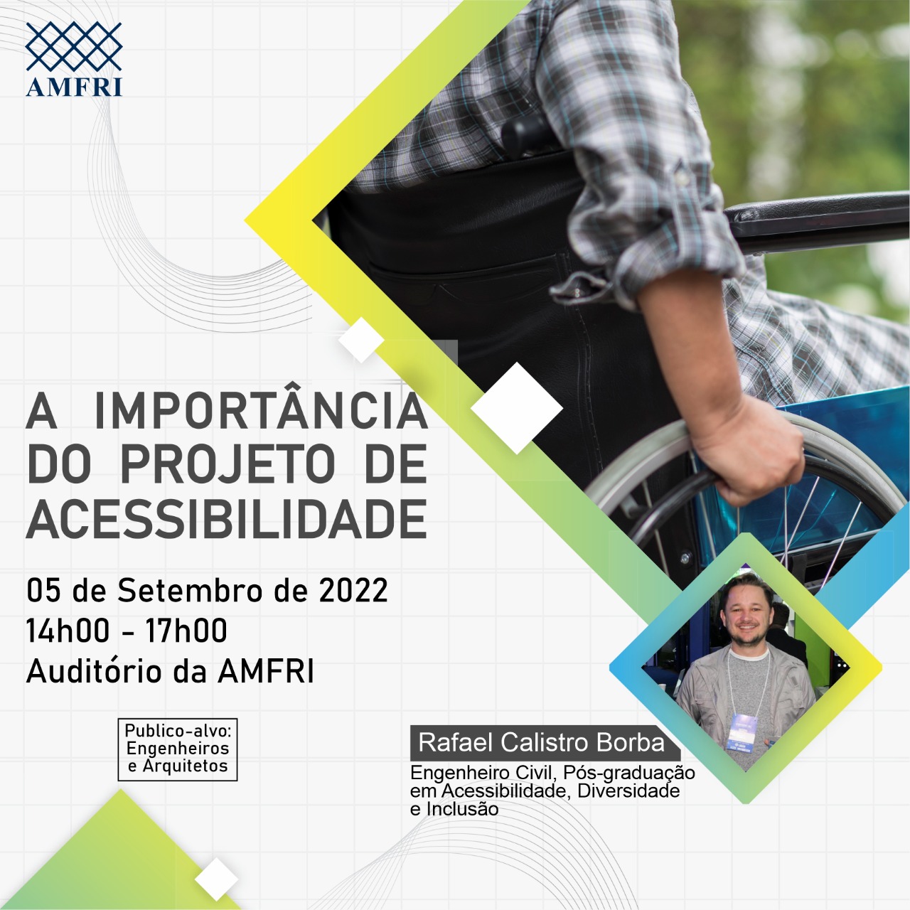 You are currently viewing Inscrições abertas para palestra sobre a importância dos projetos de acessibilidade na Engenharia e Arquitetura