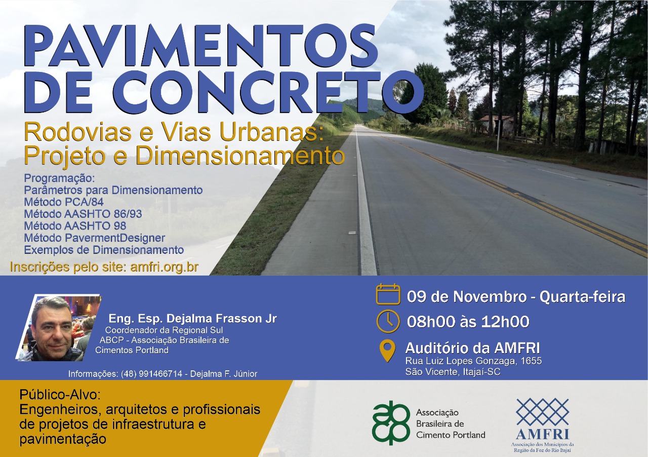 You are currently viewing AMFRI promove curso sobre o Pavimento de Concreto em parceria com a ABCP