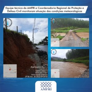 Read more about the article Equipe técnica da AMFRI e Coordenadoria Regional de Proteção e Defesa Civil monitoram situação das condições meteorológicas