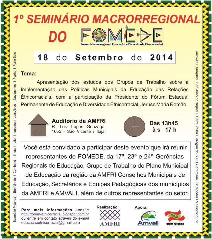 You are currently viewing 1º Seminário Macrorregional do FOMEDE acontece nesta quinta-feira