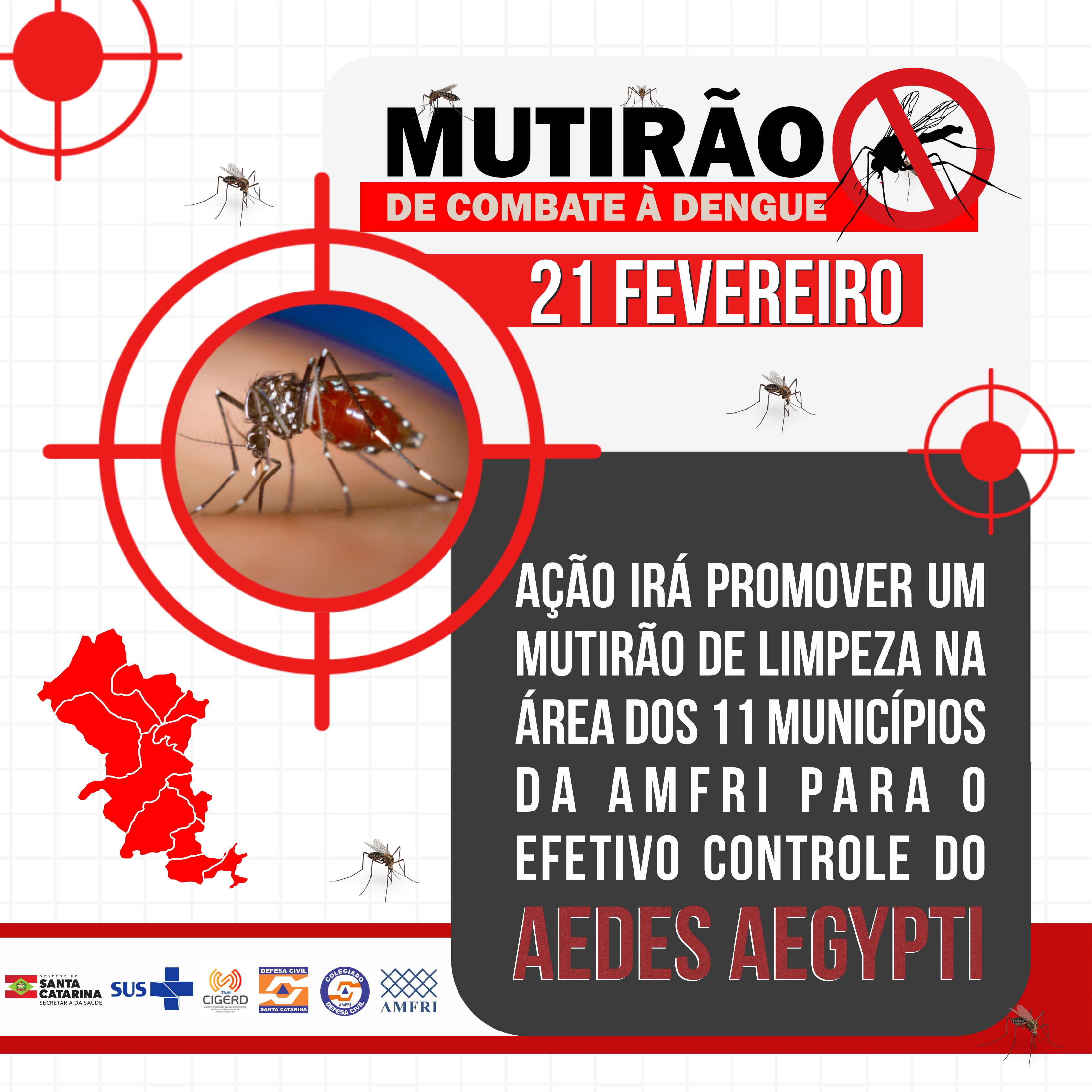 You are currently viewing Mutirão de combate à dengue será nesta semana em todos os municípios da AMFRI.