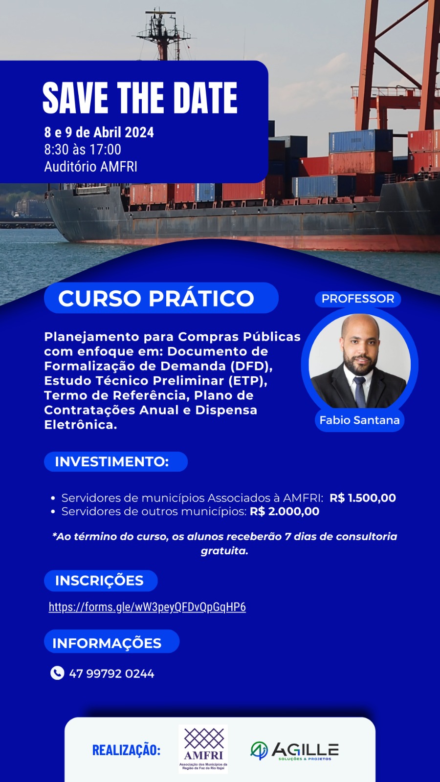 You are currently viewing AMFRI e AGILLE realizam Curso 100% Prático de Planejamento para Compras Públicas + 7 dias de tira dúvidas com o professor