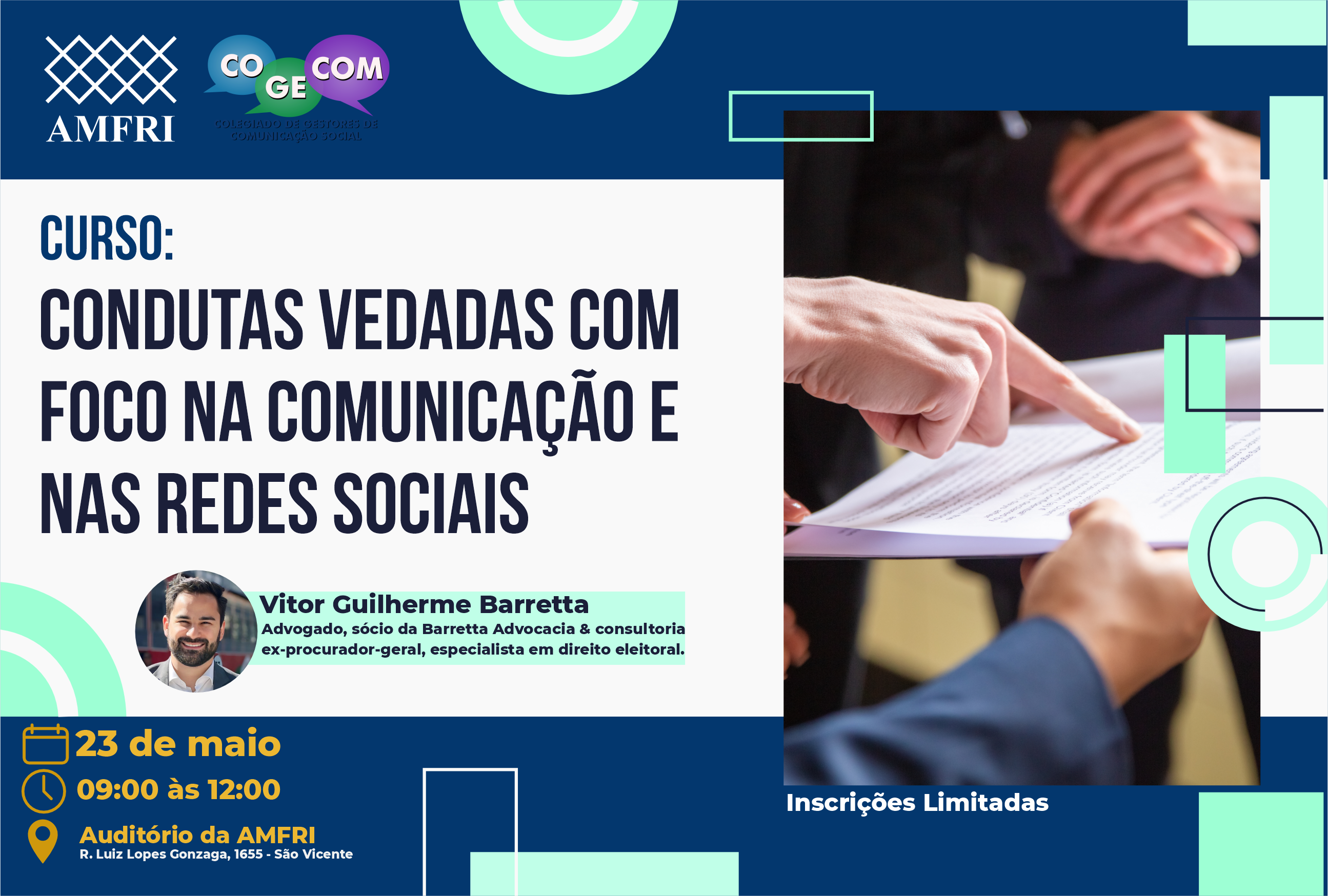 You are currently viewing Abertas as inscrições para o Curso de Condutas Vedadas com foco nas Redes Sociais.